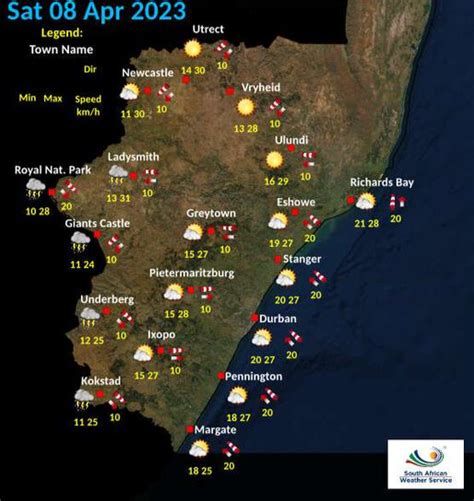5 day weather forecast Kwaceza , KWazulu Natal.